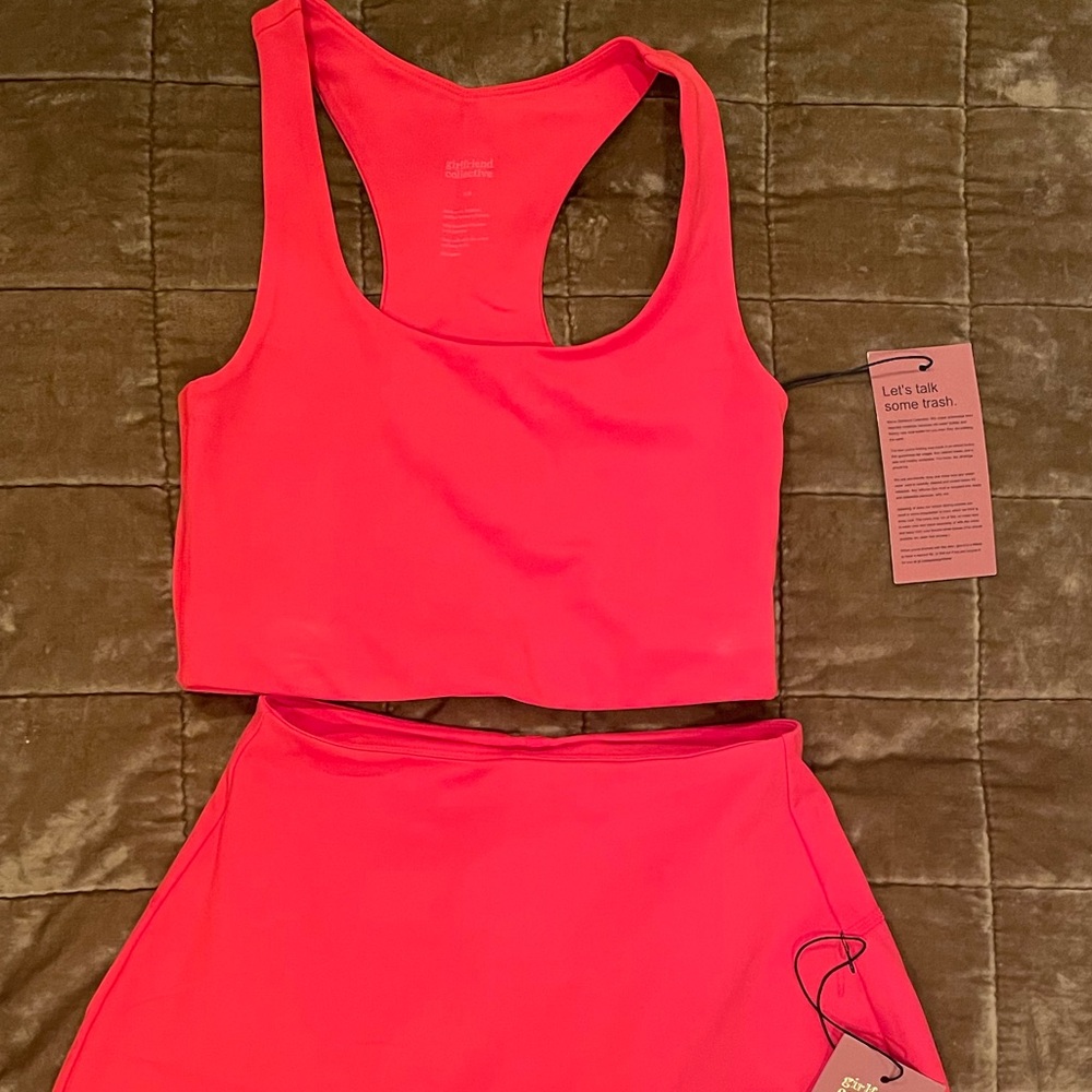 NWT Girlfriend Collective Paloma Crop XS 🍊 Blood Orange - Picture 5 of 5